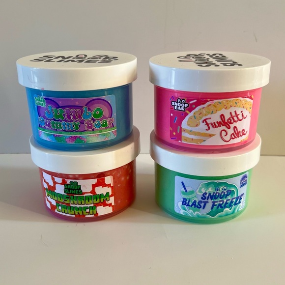 Snoop Slimes Lot 4 Jumbo Gummy Bear Funfetti Cake Snoop Blast Freeze - Picture 1 of 4